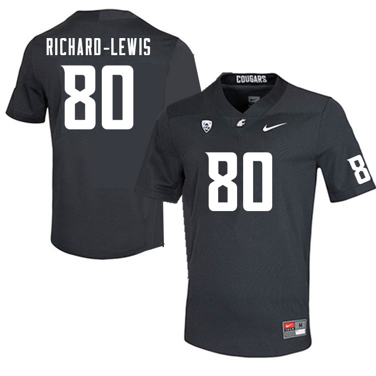 Men #80 Jasiah Richard-Lewis Washington State Cougars College Football Jerseys Sale-Charcoal